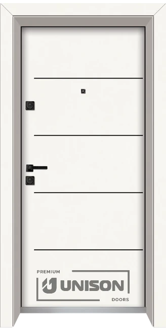 Входна врата UNISON LAMINOR L-107, Класическо Бяло